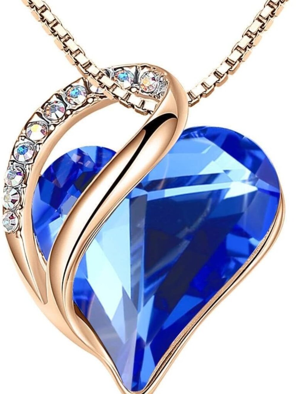 Birthstone Crystal Heart Necklace for Women - Perfect Gift for Mom & Wife
